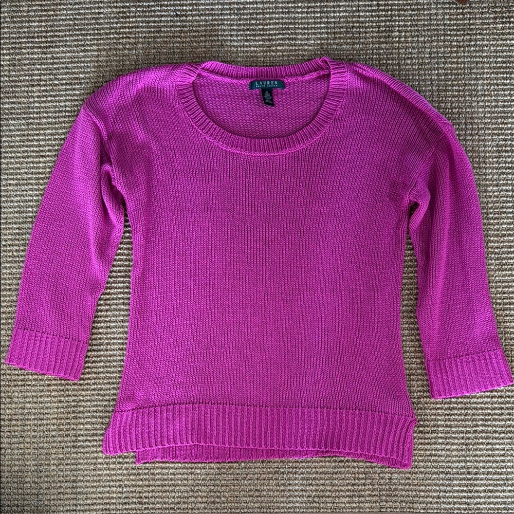 Vintage Ralph Lauren Purple/Pink Scoop Neck Sweater XL